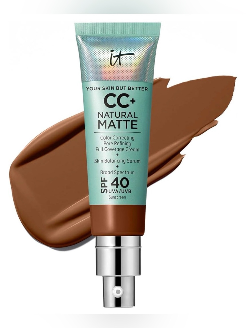 it cosmetics CC+ Natural Matte Full Coverage Cream – Deep Brown Shade
